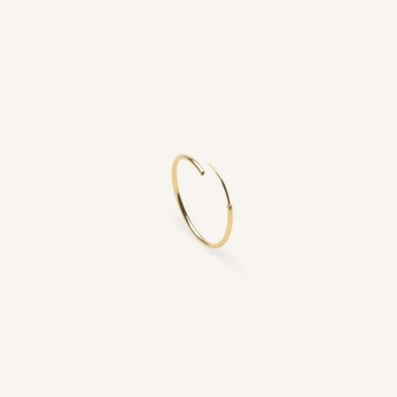 14K Gold Filled Minimalist Earrings, Lightweight Endless Hoops 50mm or 65 mm - Picture 3 of 4